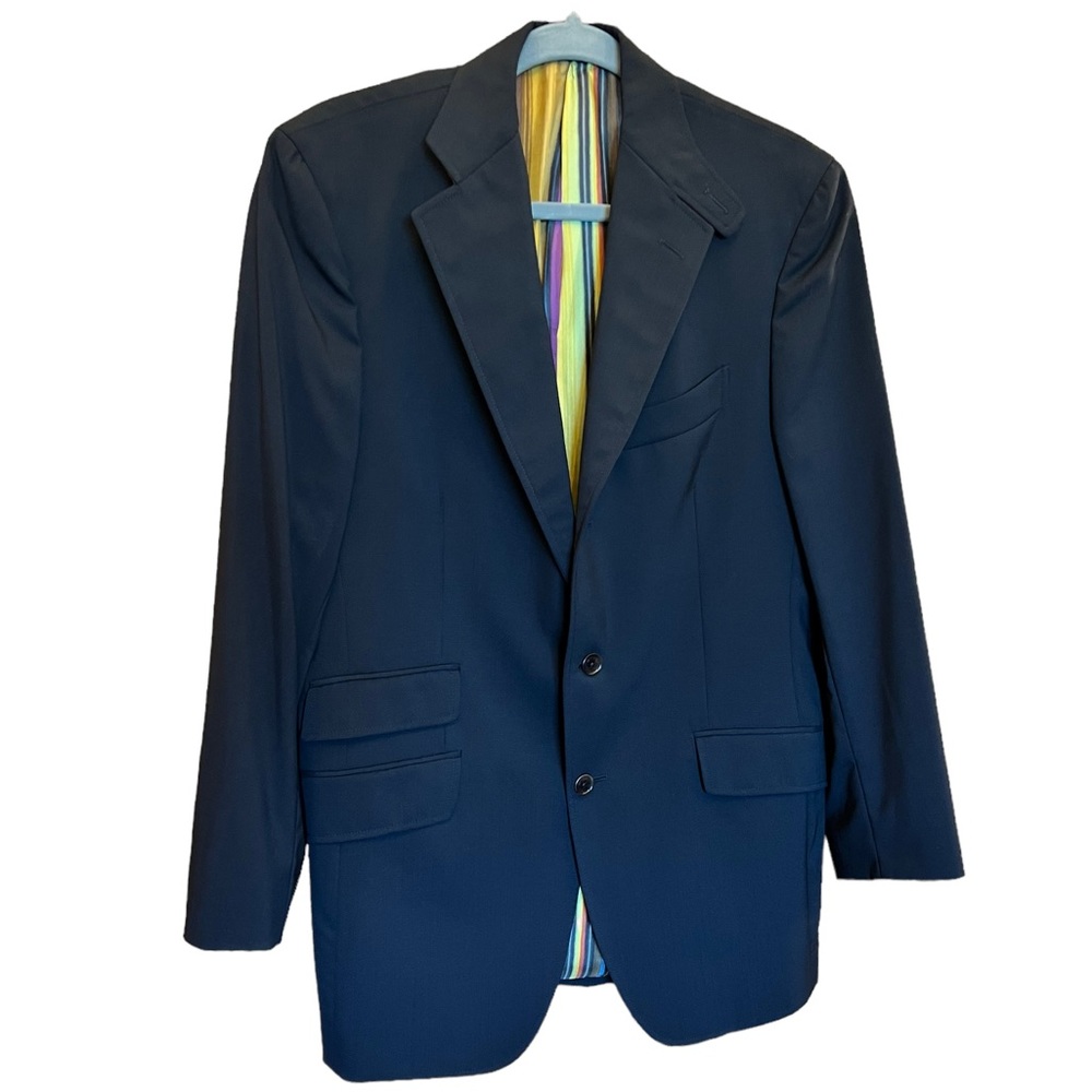 ETRO Man Blazer Jacket Size 50 Long Sleeves 100% Wool Lining is Silk-Acetate